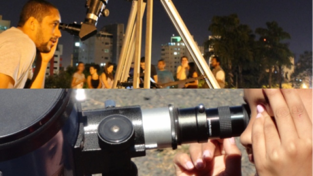 Dois telescópios ficarão à disposição da população (fotos: Marco Cavalcanti)