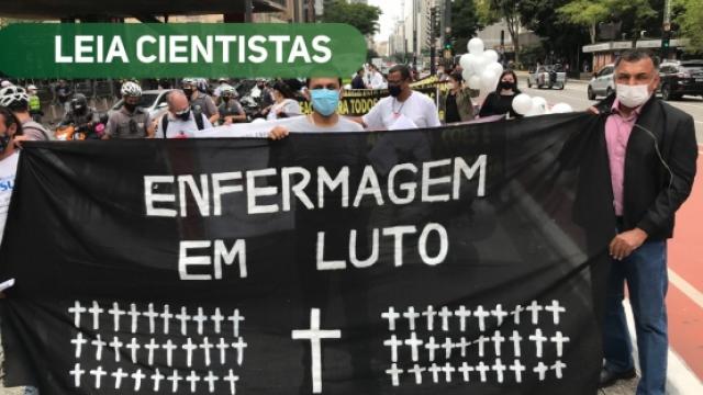 Manifestação em São Paulo no Dia Mundial da Enfermagem (foto: Roberto Parizotti / Fotos Públicas - 12/05/2021)