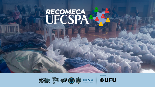 Arte da campanha 'Recomeça UFCSPA'