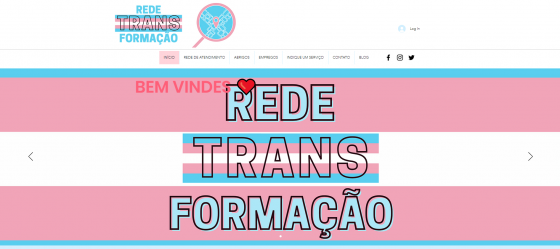 Interface inicial do site da Rede TRANSformação. (Foto: Reprodução/Rede TRANSformação)