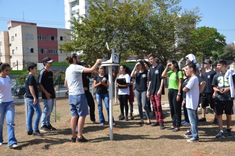 Visitas feitas à estação climatológica (Foto: Milton Santos) 