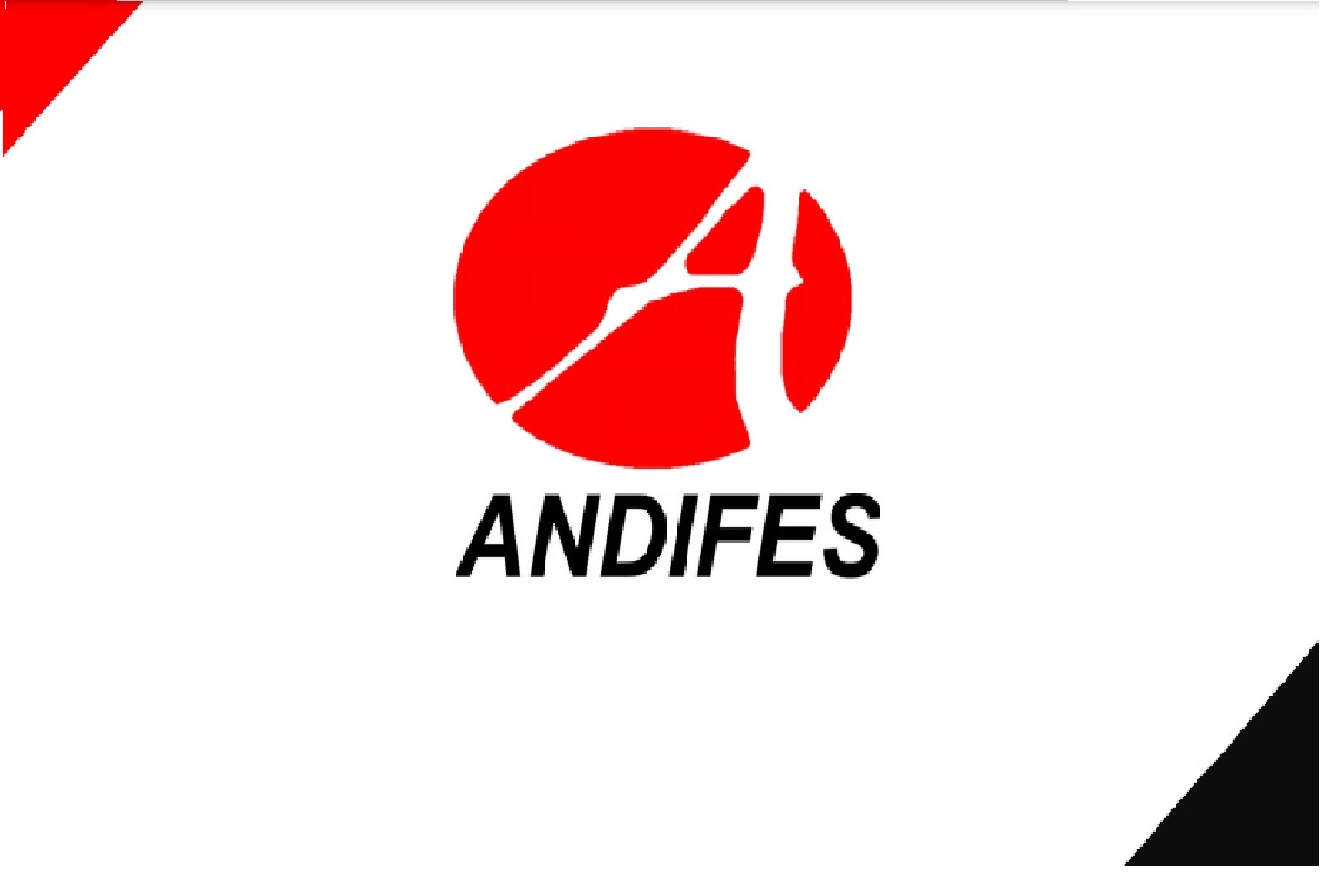 Logo da Andifes nas cores vermelho, branco e preto