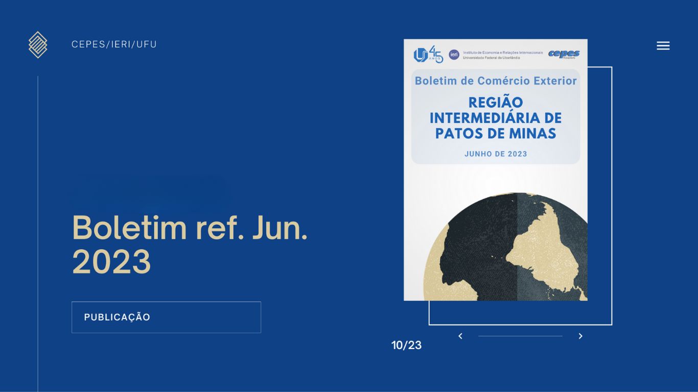 Imagem da capa do 'Boletim CEPES UFU Região Patos de Minas'