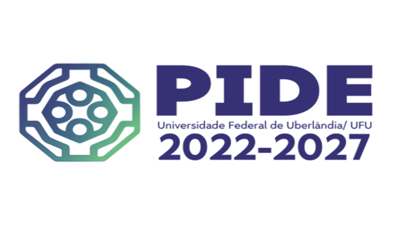 Imagem de logomarca, com as inscrições 'PIDE Universidade Federal de Uberlândia 2022-2027'