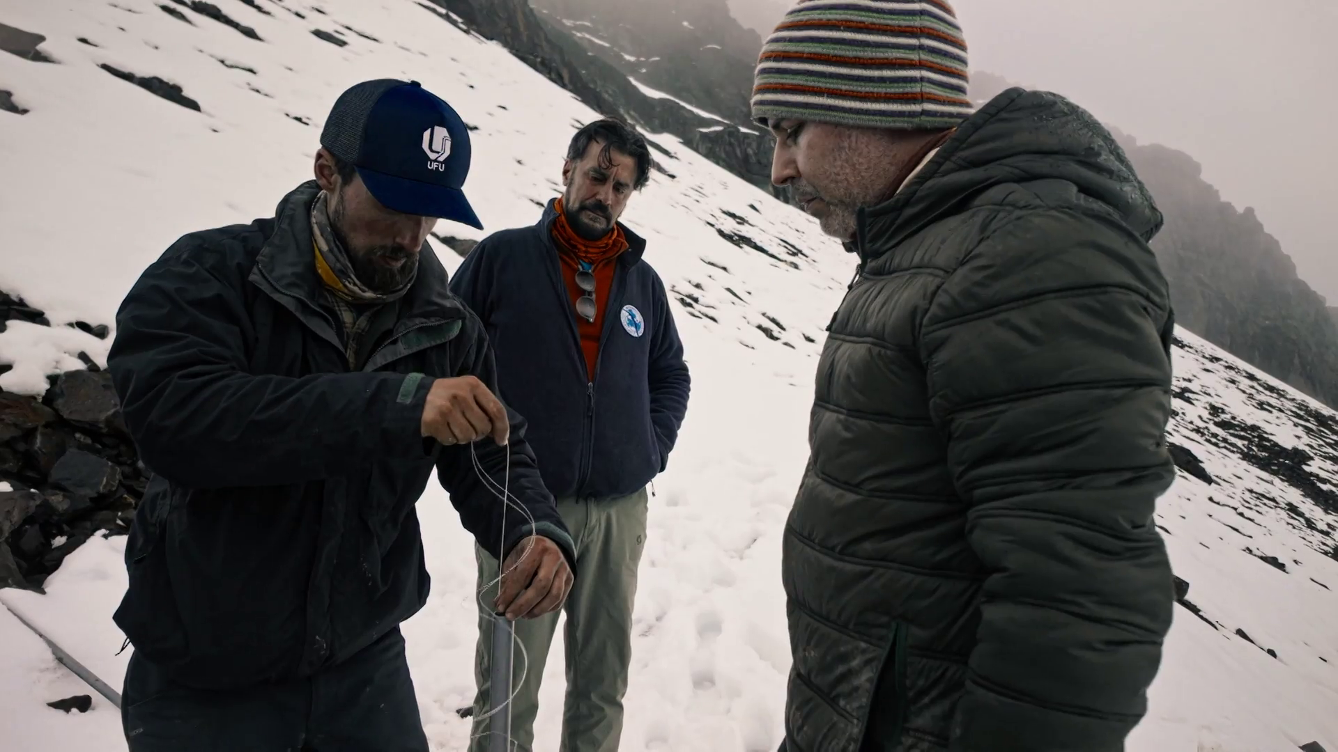 Pesquisadores nos Andes