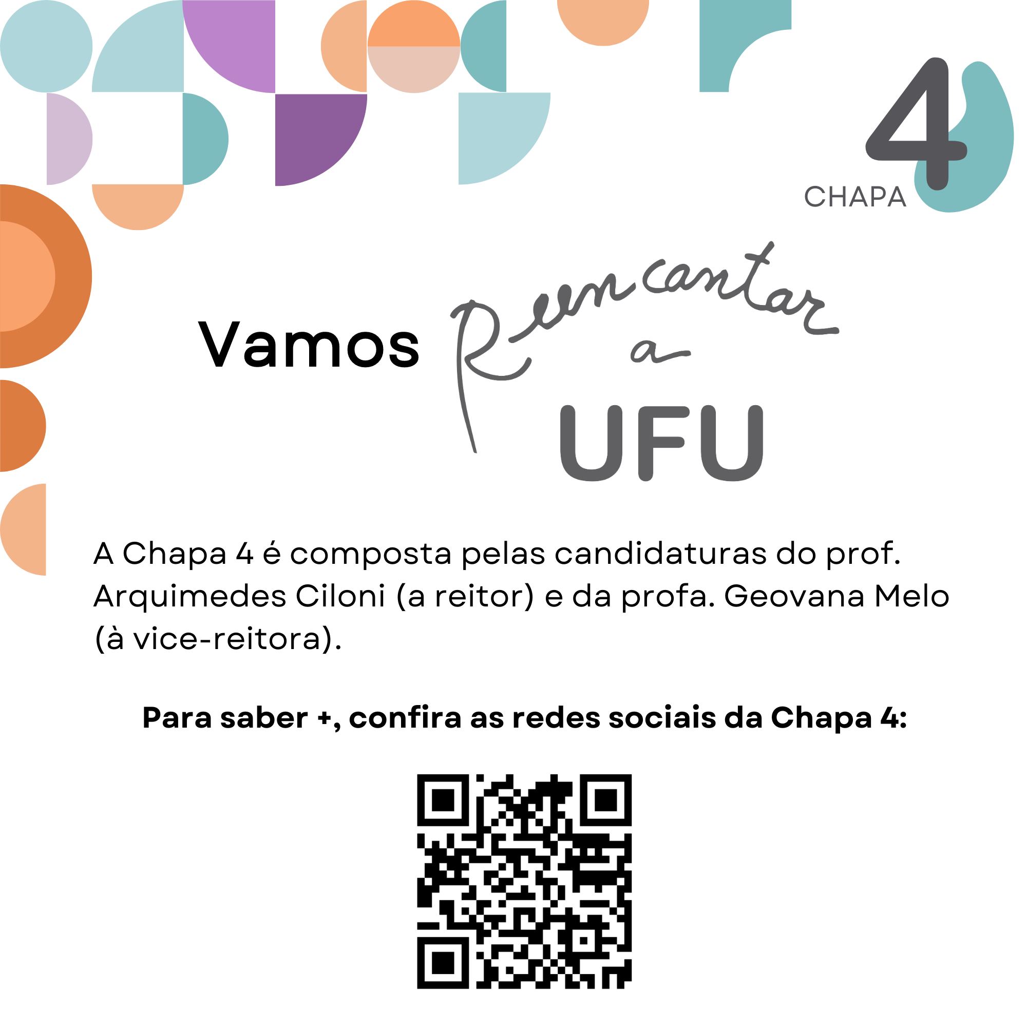 Arte com informações gerais da campanha e QR Code