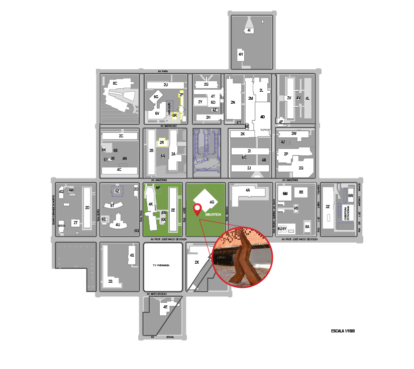 Mapa com localização do Memorial Covid-19