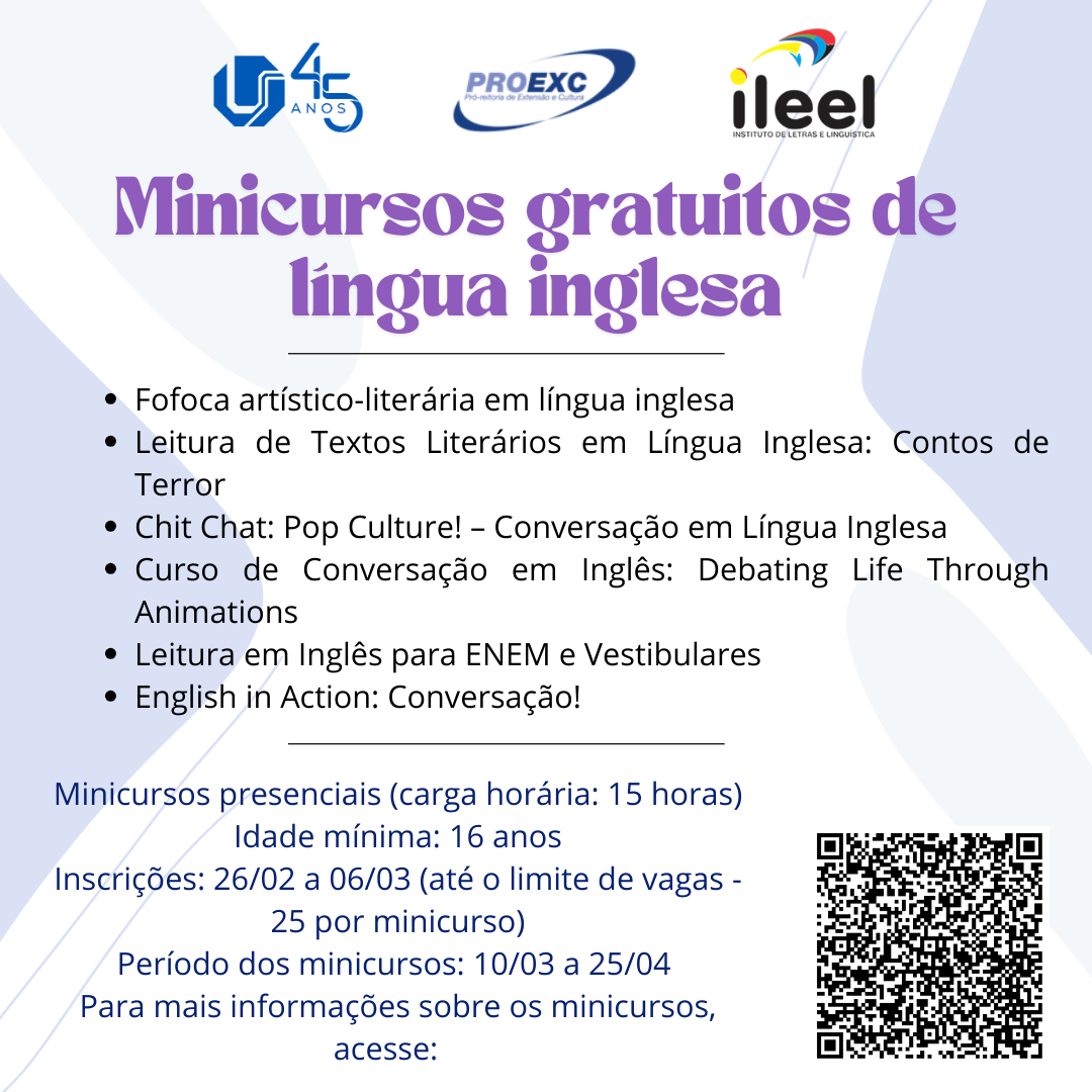 Folder com informações gerais e QR code