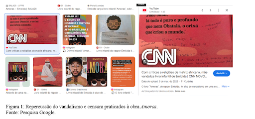 Repercussão do vandalismo e censura praticados à obra Amoras (imagem: reprodução da portal G1)