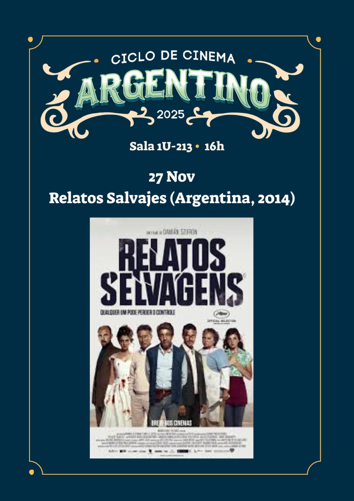 Folder de divulgação da sessão de cinema 