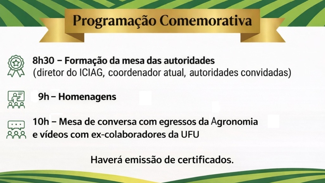 Cronograma de atividades na manhã do dia 20 de março