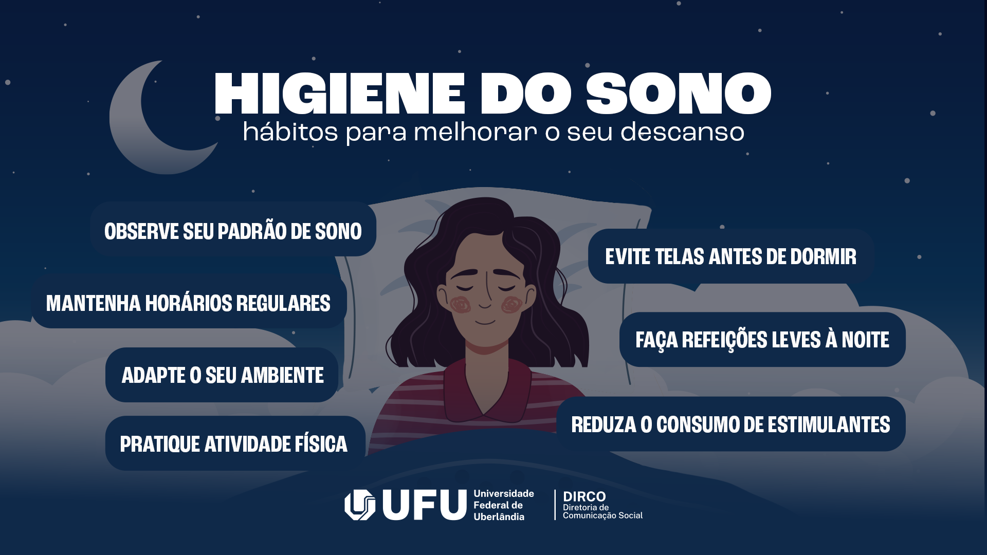 Box informativo sobre higiene do sono.
