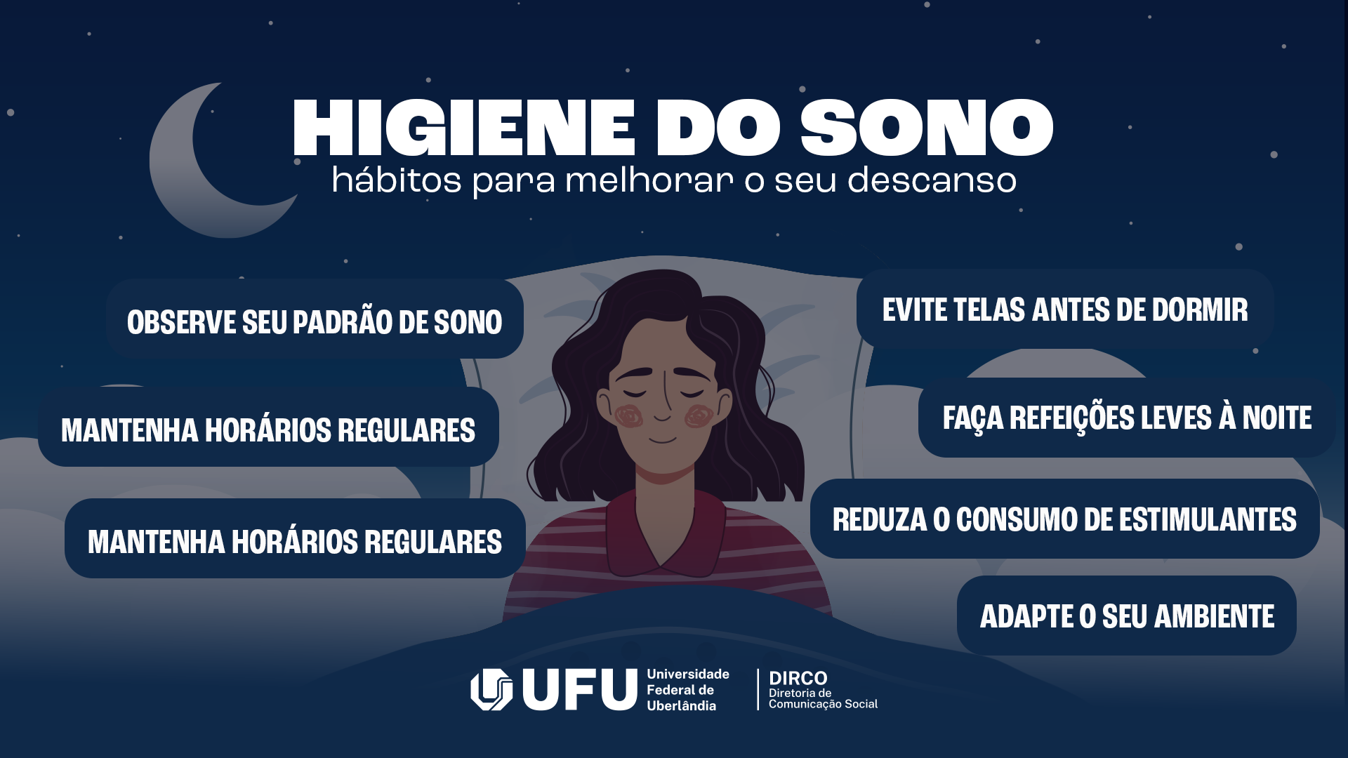 Box informativo sobre higiene do sono.