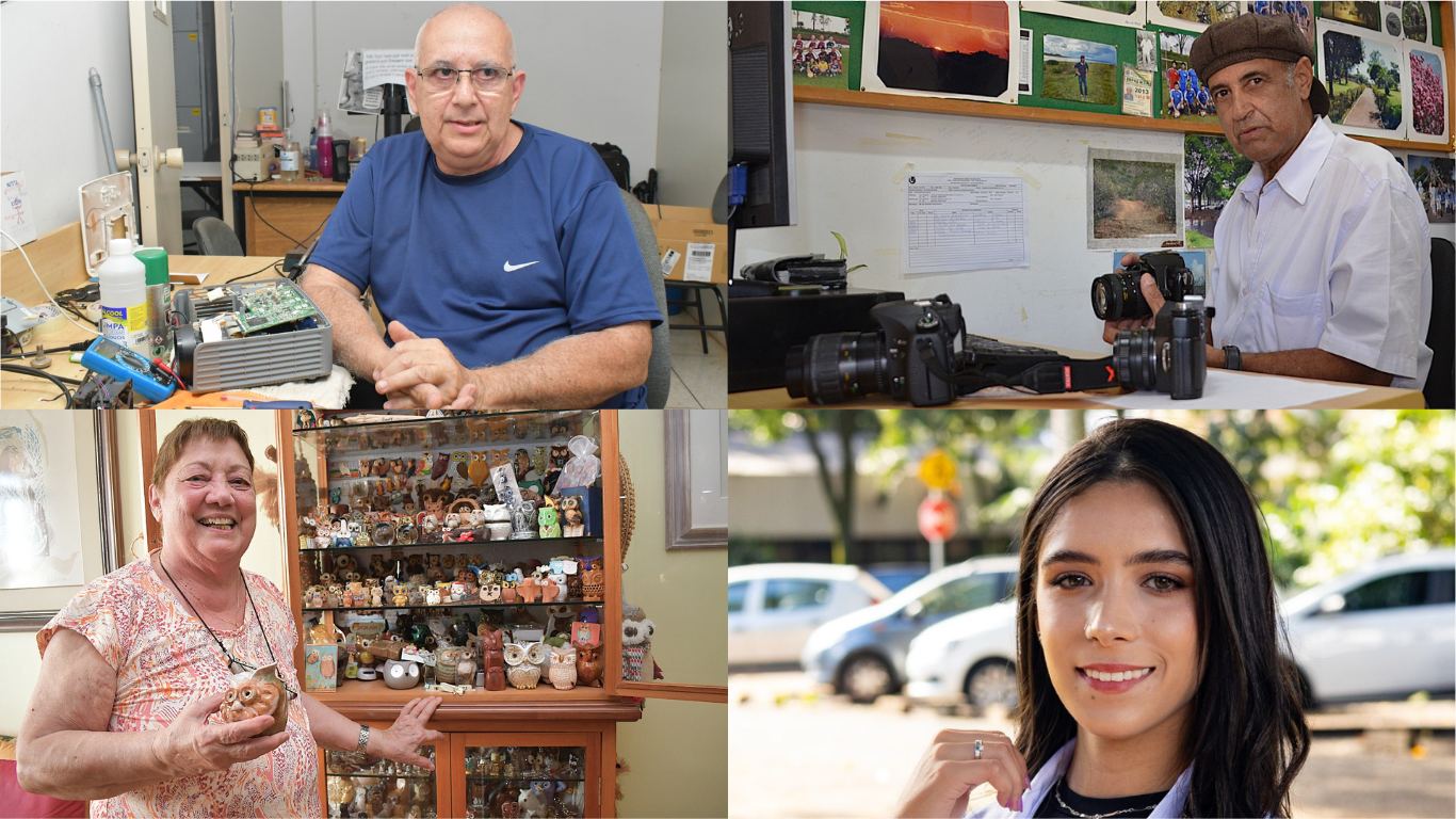 Montagem com as fotos de Marcus Vinícius dos Santos, Milton Santos, Neila Soares de Faria e Yasmin Cristine Ferreira