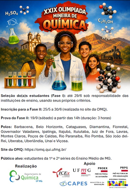Arte de divulgação, com as informações gerais da OMQ 2026