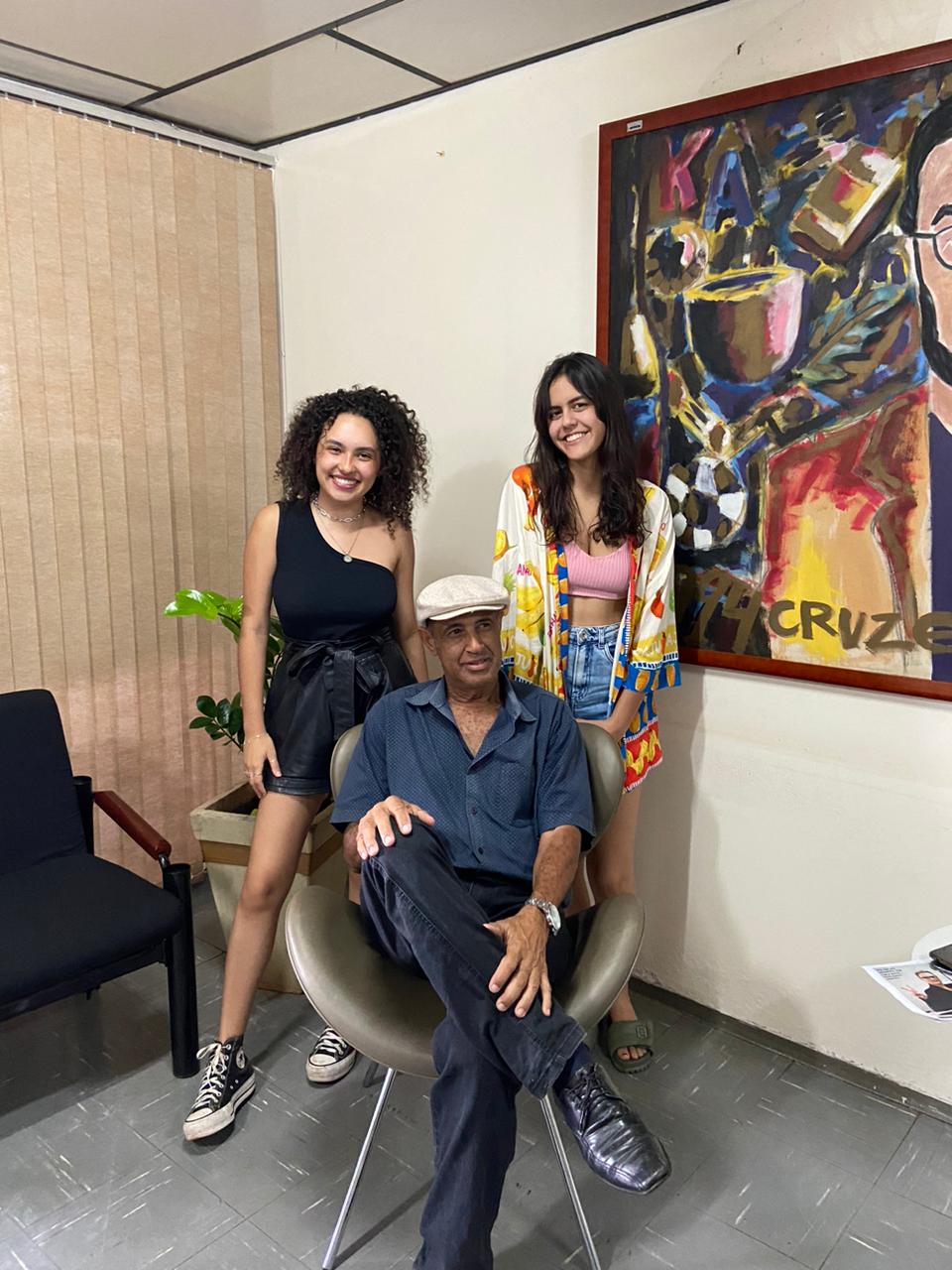 Participantes do UFocas com Milton Santos. (Foto: Arquivo Pessoal) 