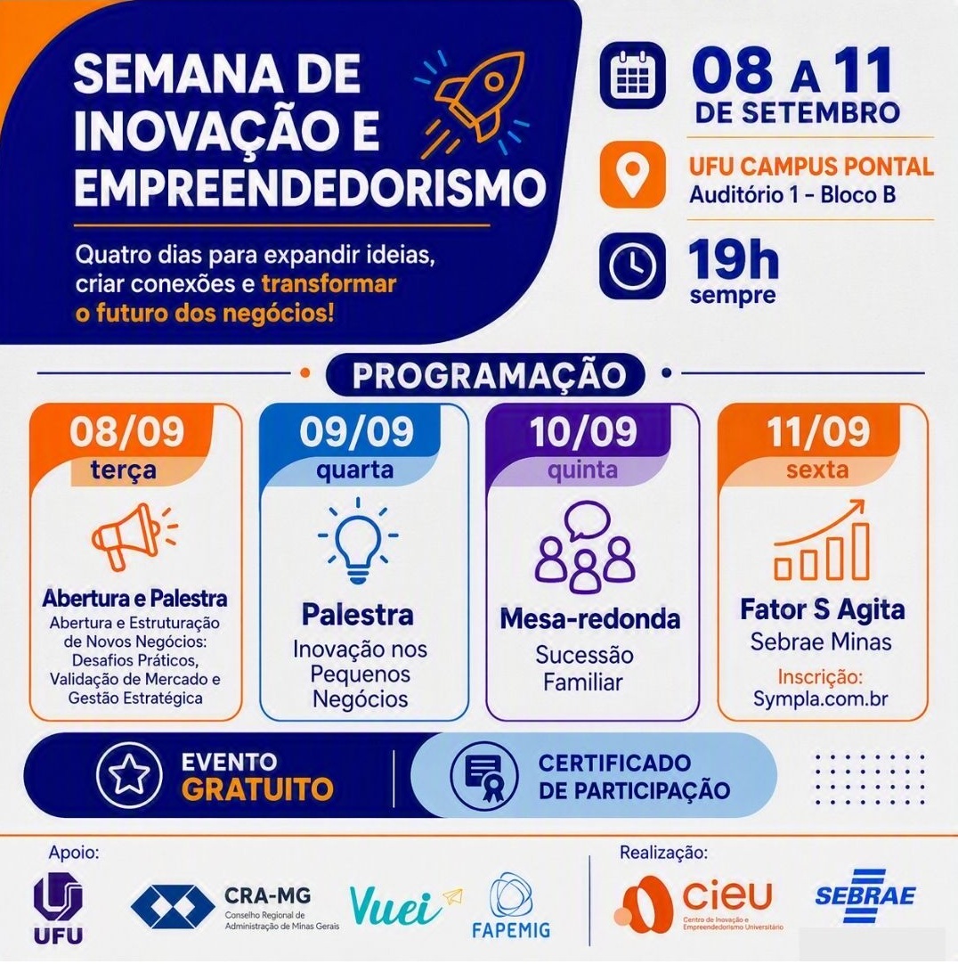 Programação Semana de Inovação e Empreendedorismo