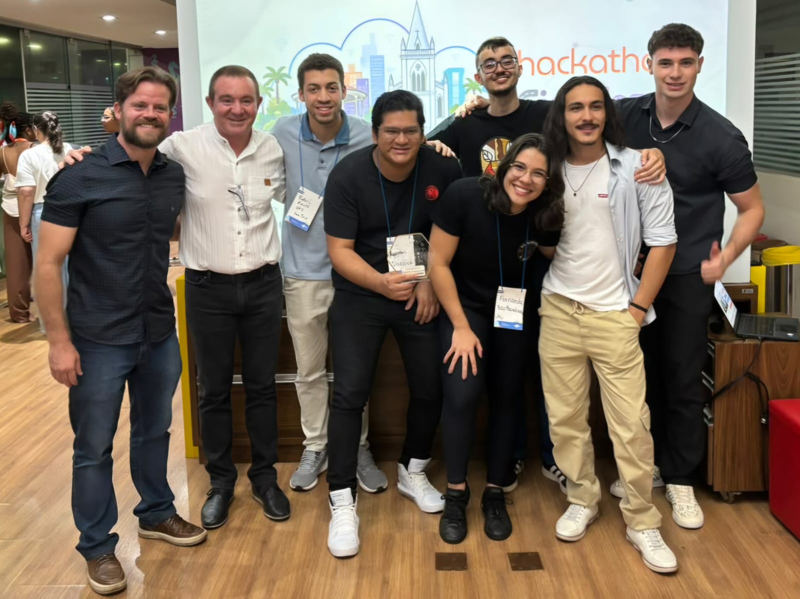 Participantes da equipe do projeto do aplicativo Achei.