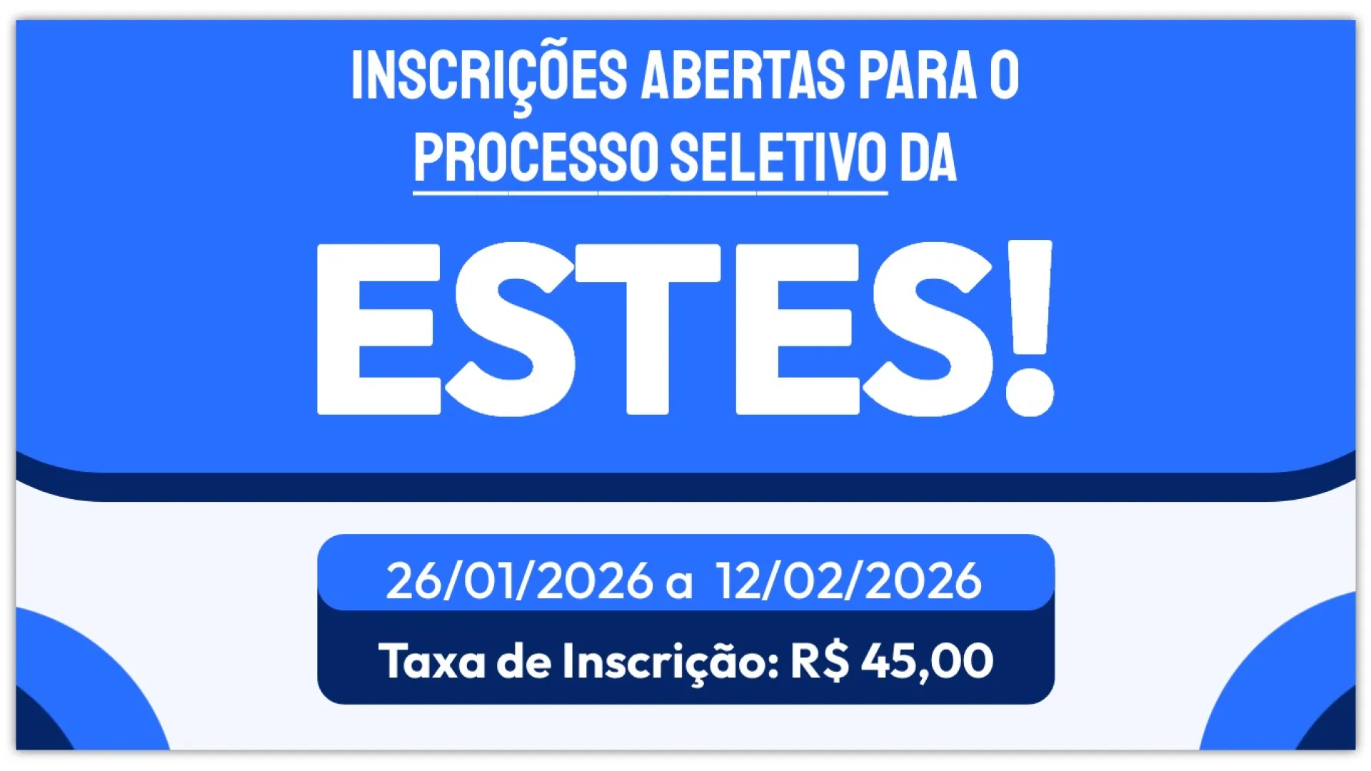 ESTES abre 185 vagas para cursos técnicos no semestre 2026-1