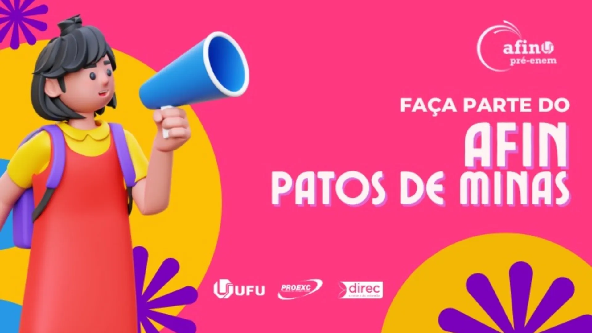 Estão abertas as inscrições para a nova turma de alunos do projeto Afin em Patos de Minas