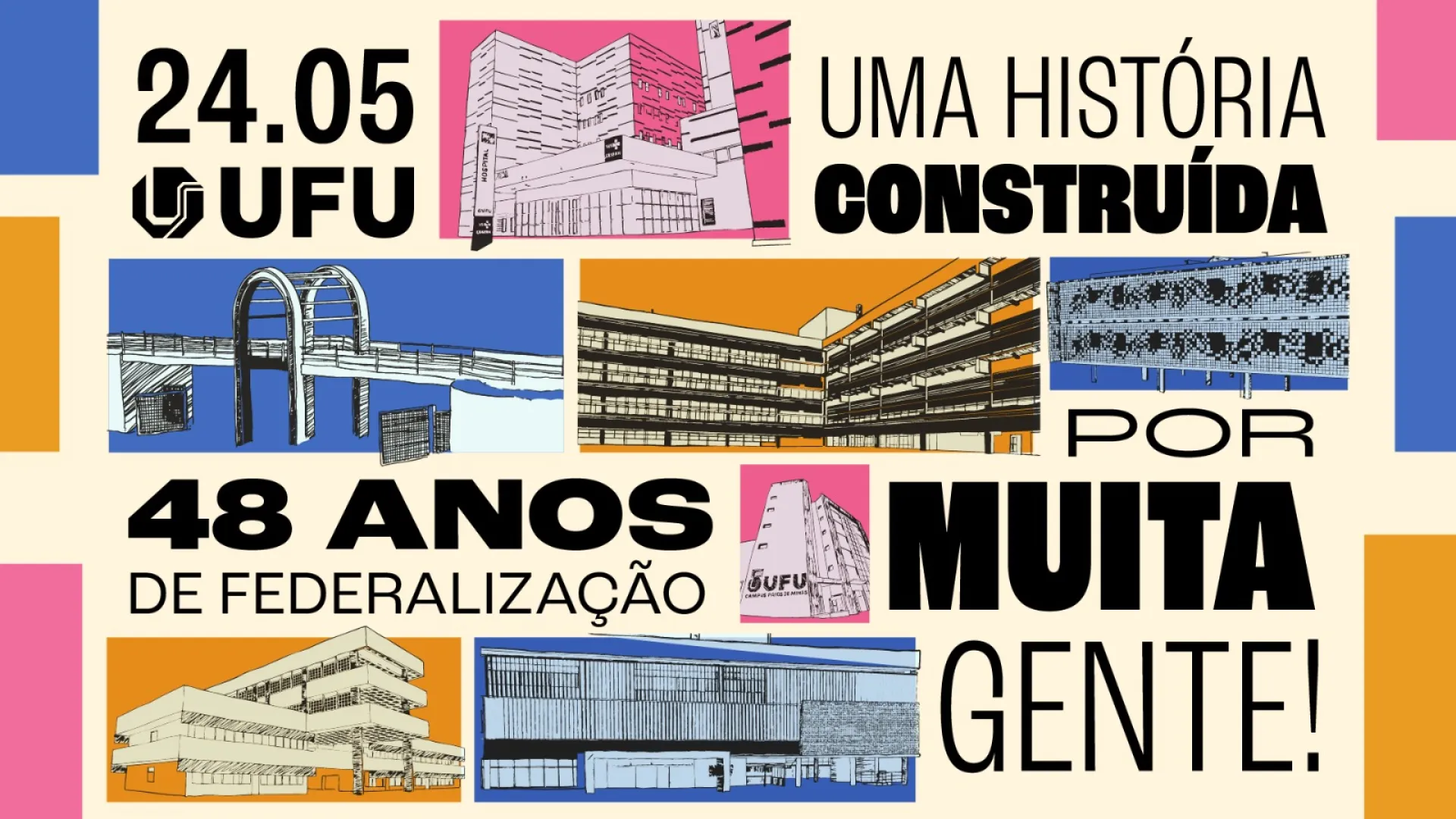 Arte de comemoração aos 48 anos de federalização da UFU