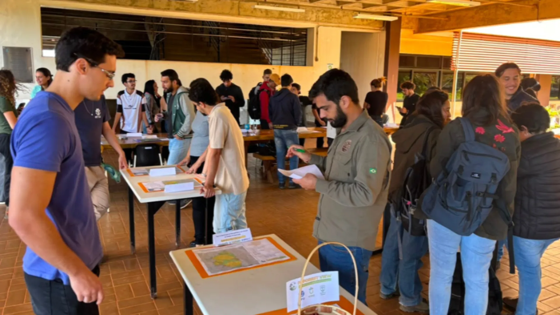 Registro durante a exposição