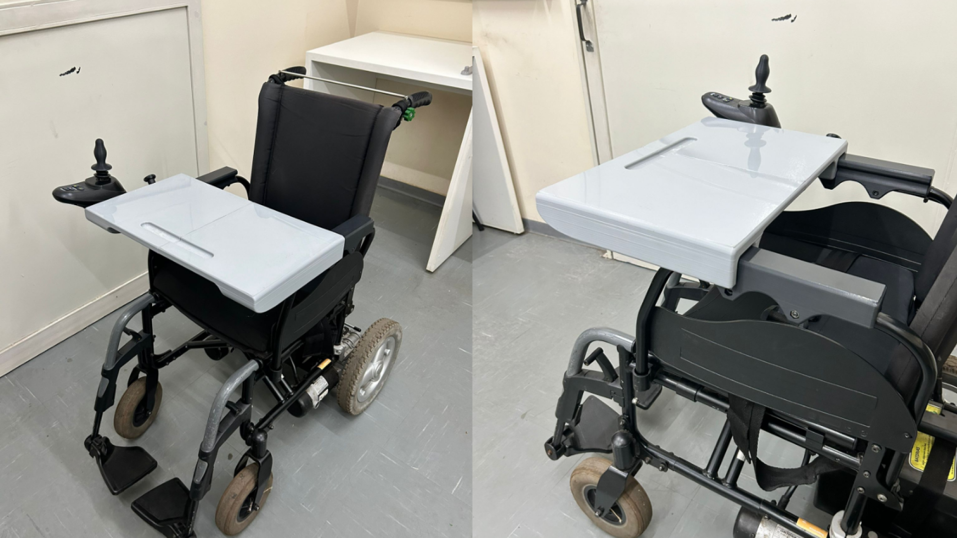 Cadeira de rodas com a prancheta