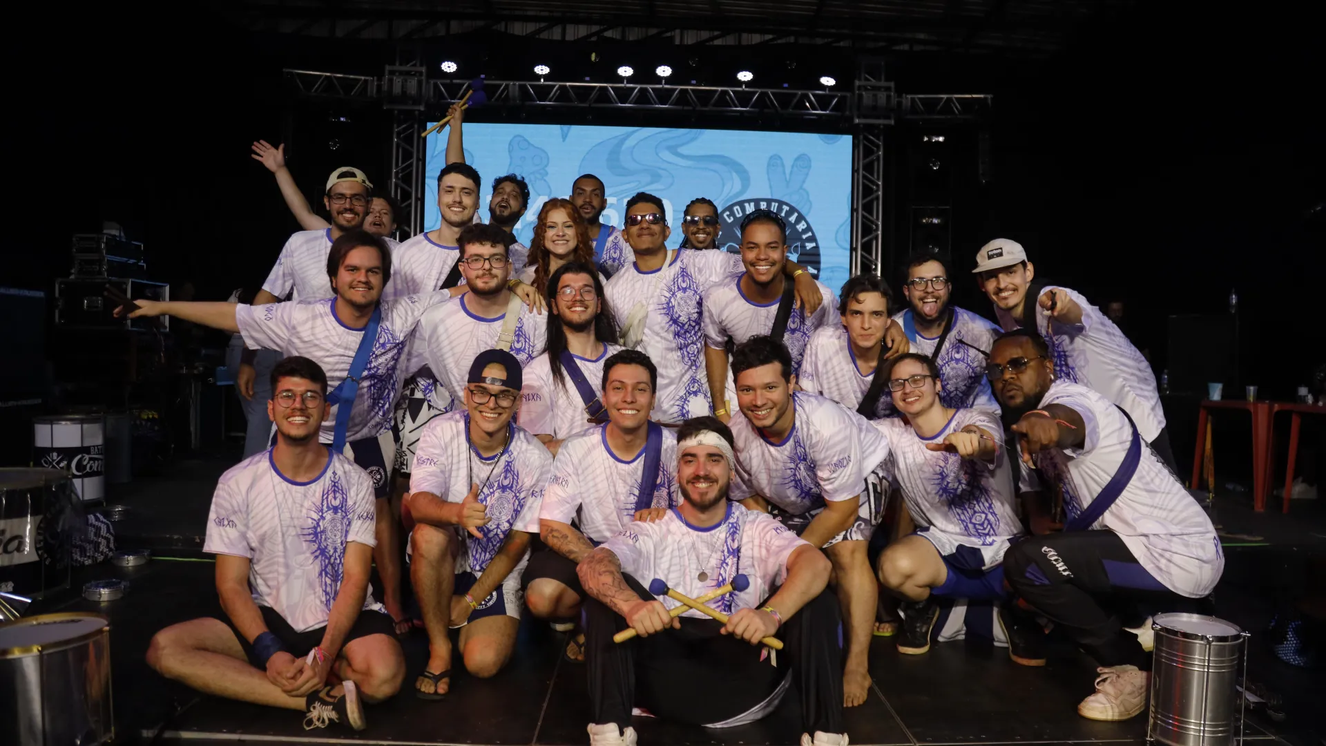 Equipe da bateria universitária Computaria, na competição da Tabu