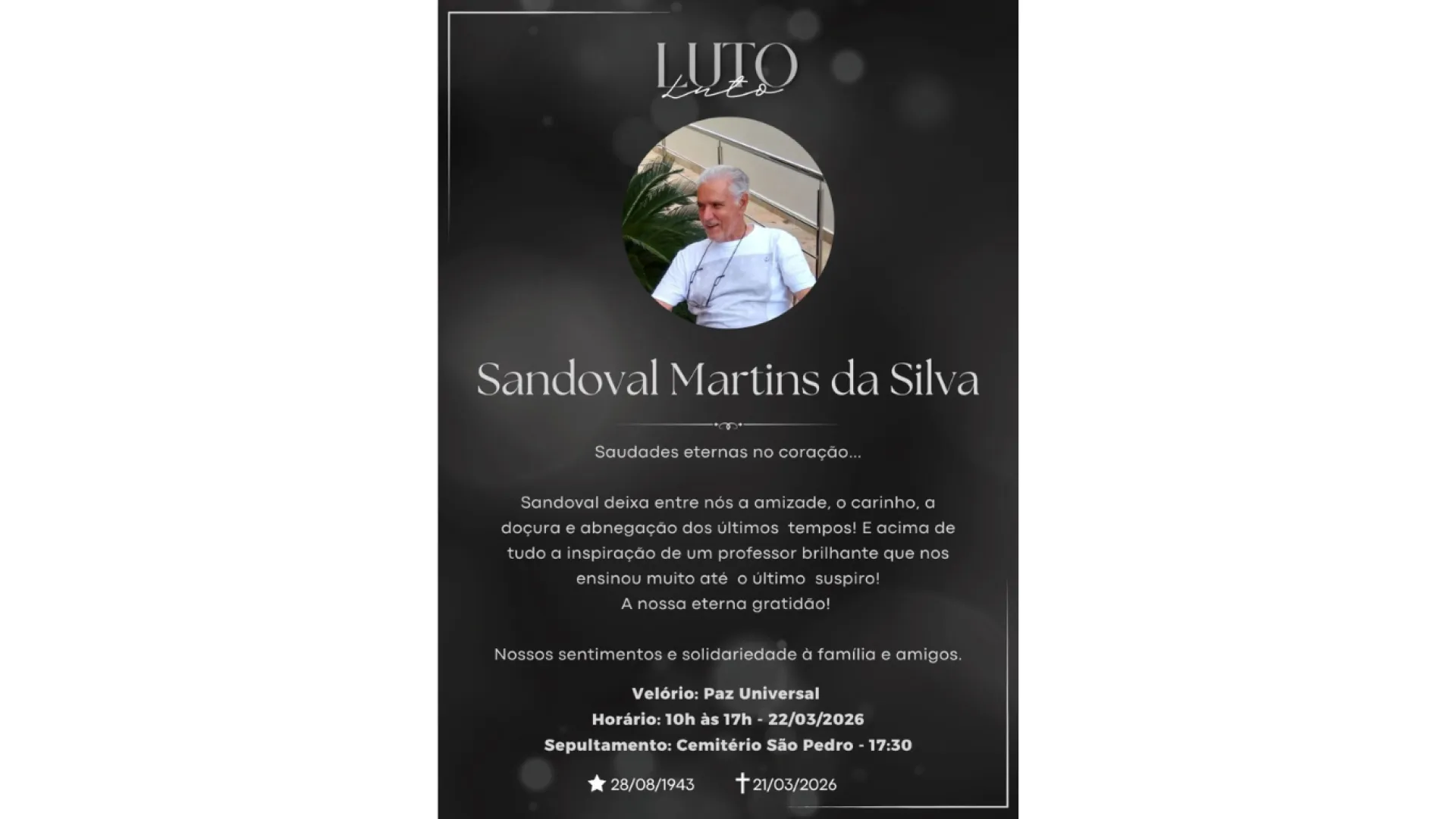 comunicado do velório