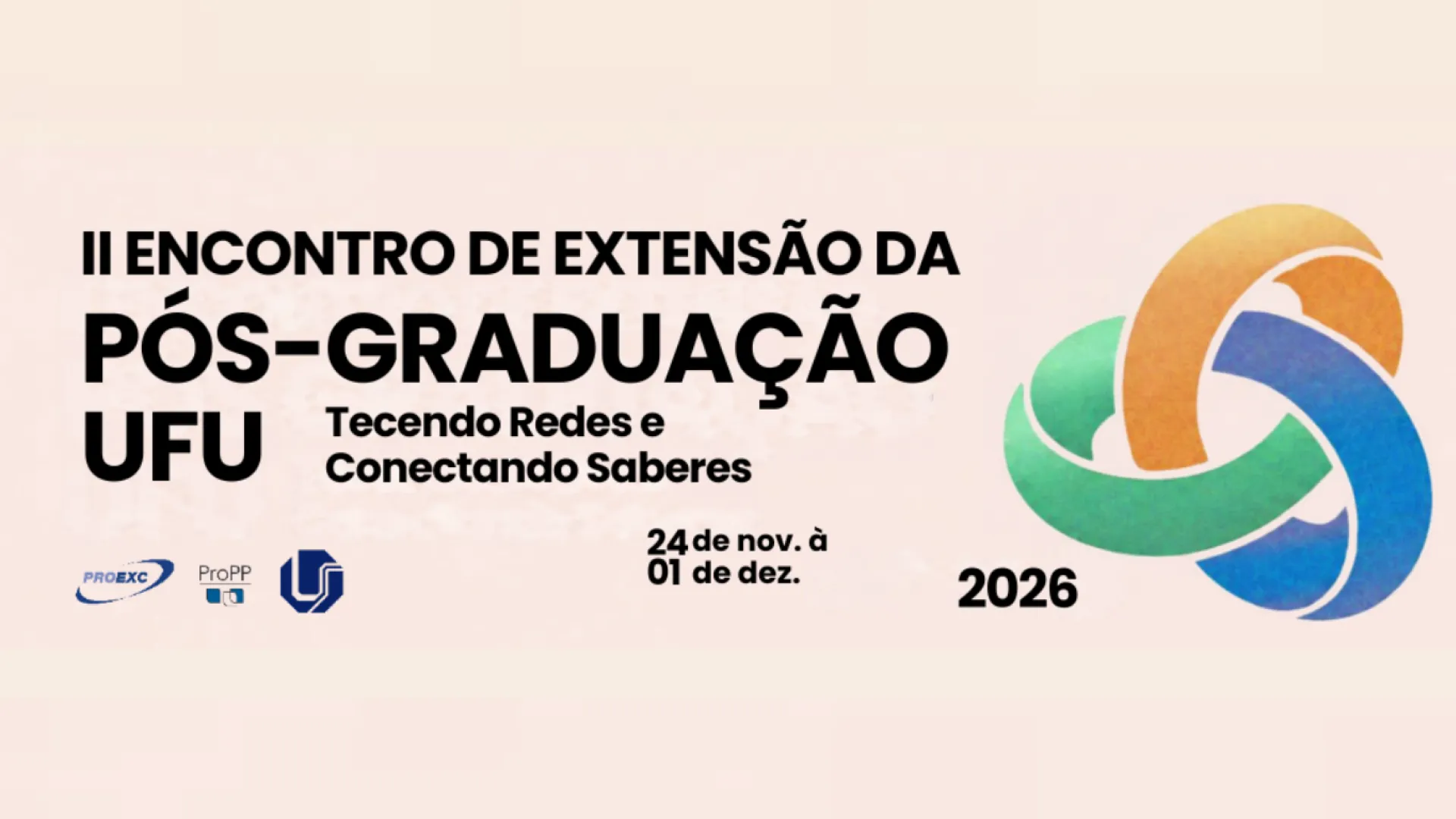Banner do II Encontro de Extensão da Pós-Graduação da UFU.