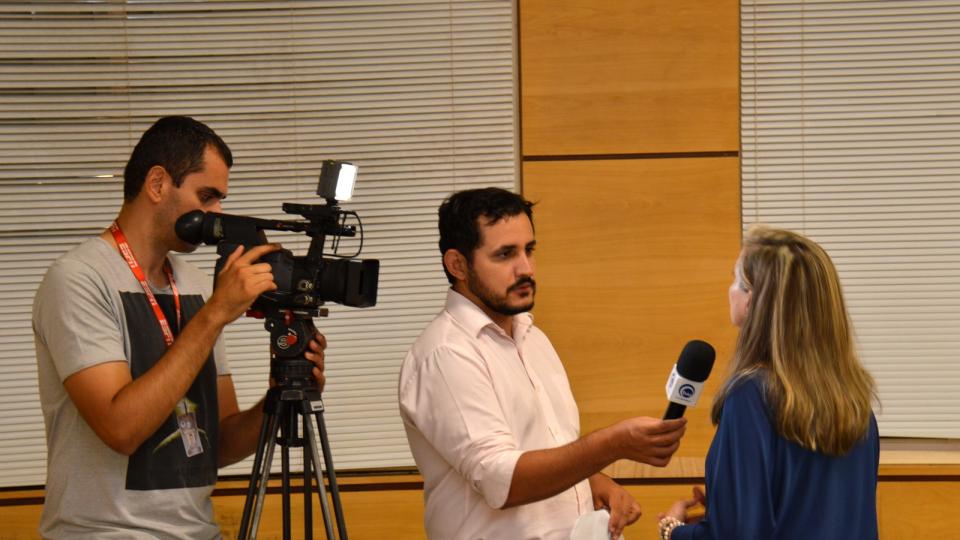 Equipe TVU na Audiência Código de Ética Pública UFU (Foto: Fabiano Goulart)