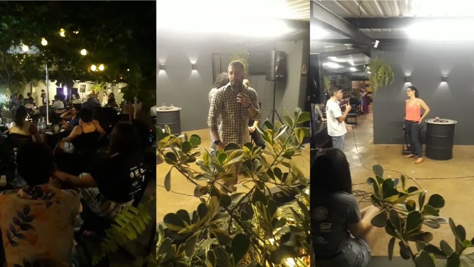 O último dia do Pint of Science em Ituiutaba foi realizado na Cervejaria Ituiutaba (foto: Márcio Gama)