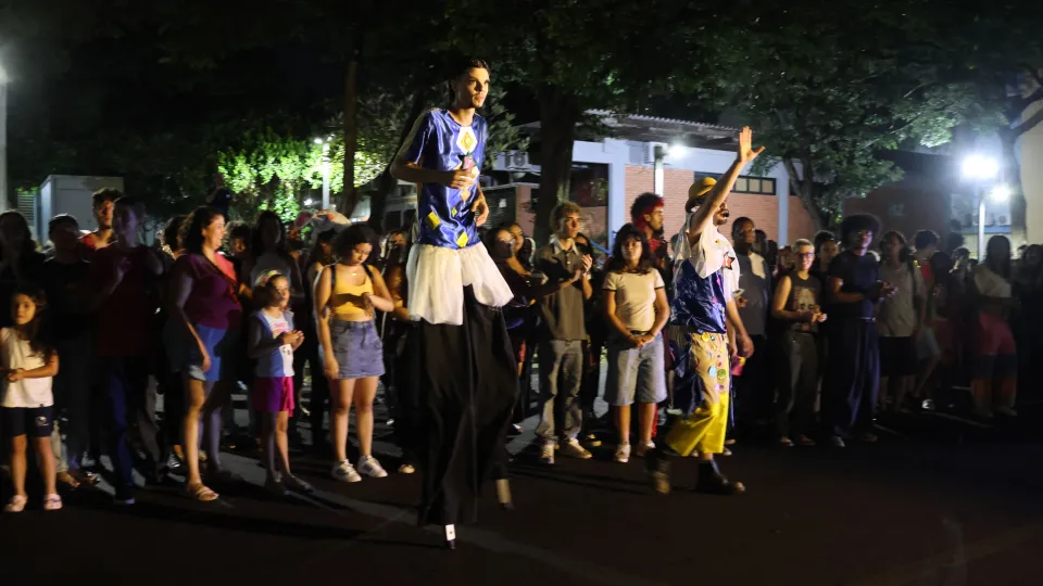 Imagens das apresentações durante o cortejo