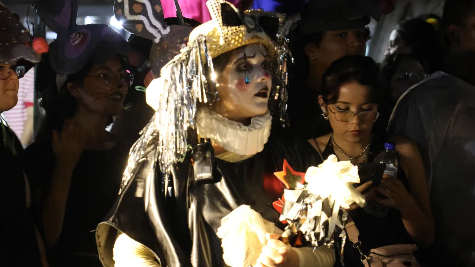 Imagens das apresentações durante o cortejo