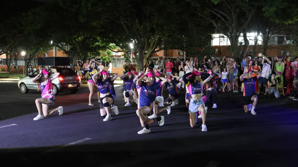 Imagens das apresentações durante o cortejo