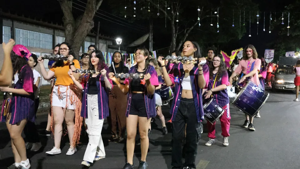 Imagens das apresentações durante o cortejo