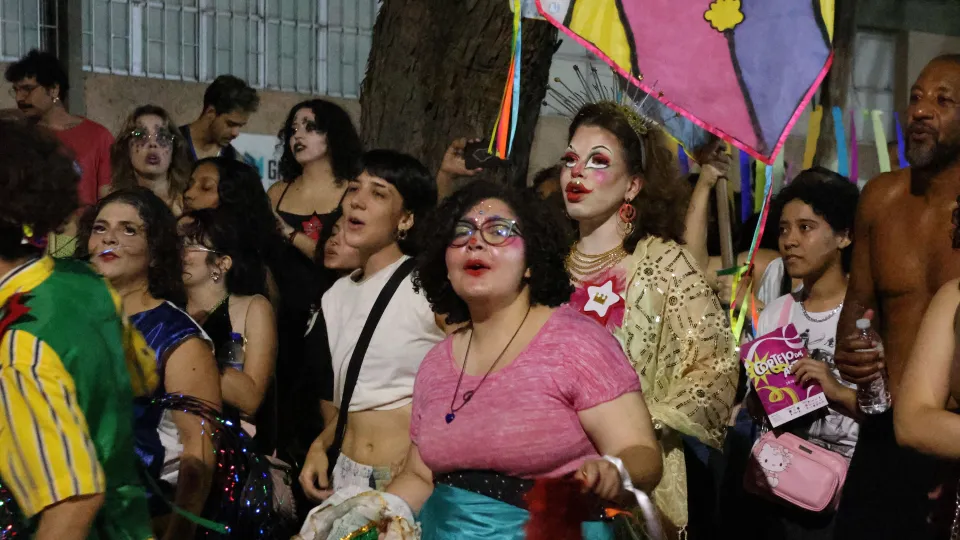 Imagens das apresentações durante o cortejo