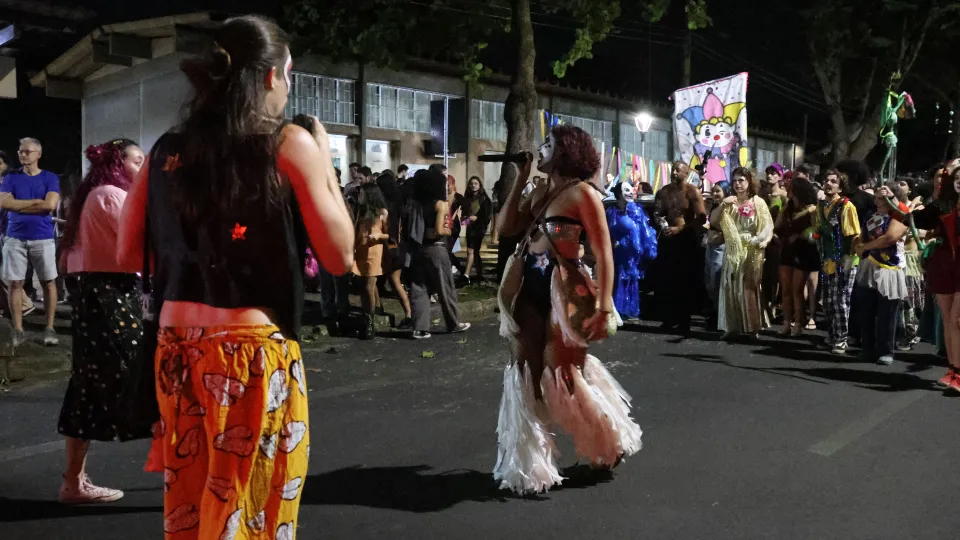 Imagens das apresentações durante o cortejo
