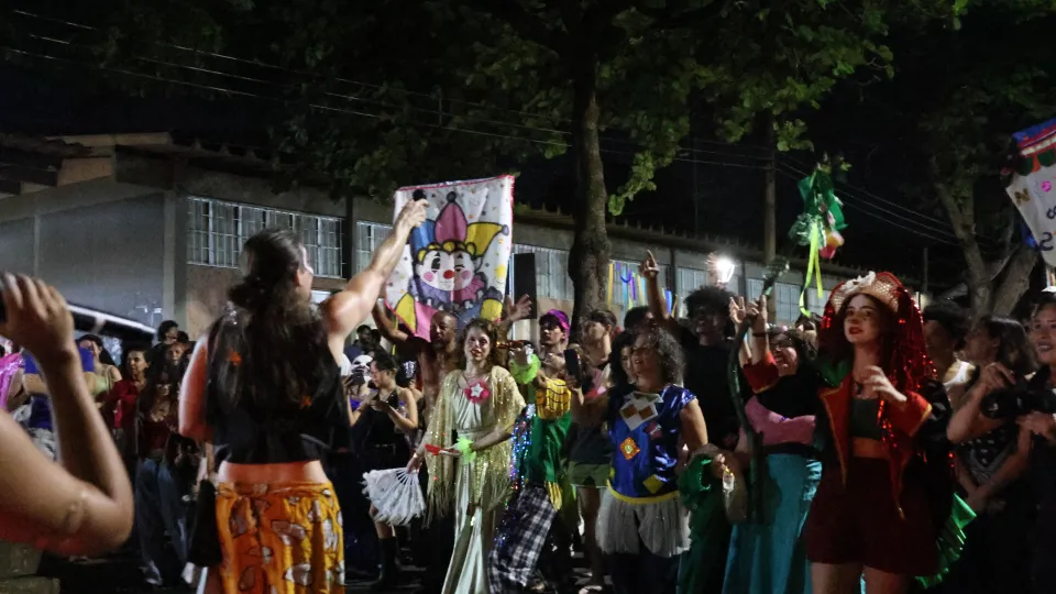Imagens das apresentações durante o cortejo