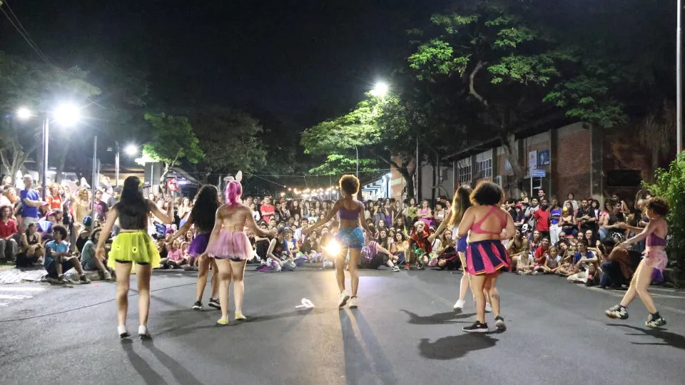 Imagens das apresentações durante o cortejo