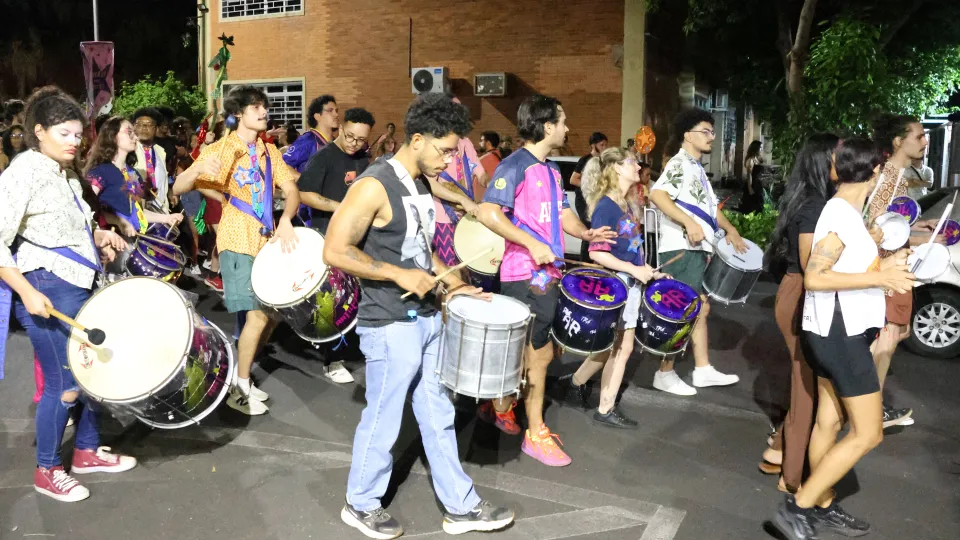 Imagens das apresentações durante o cortejo