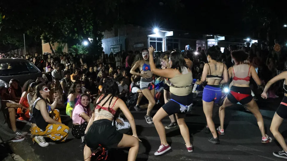 Imagens das apresentações durante o cortejo