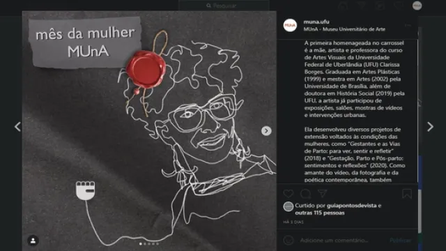 Os carrosséis, postados às quartas-feiras, continuarão a homenagear mulheres relacionadas às Artes.