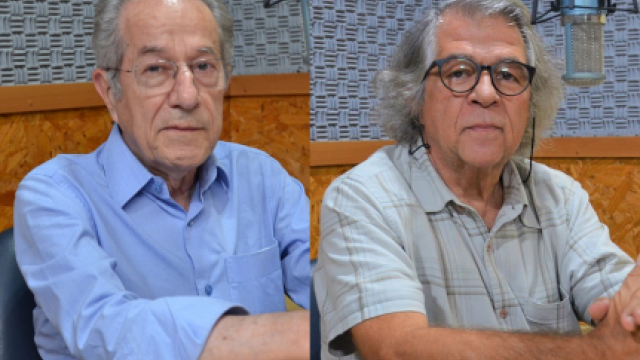 Filósofo e educador Demerval Saviani e sociólogo Ricardo Antunes (Foto: Alexandre Costa)