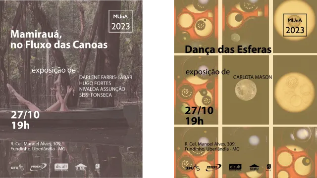 A imagem mostra os cartazes divulgação