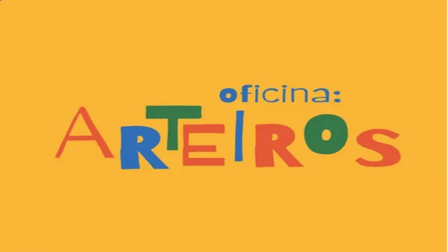 Arte de divulgação, com os dizeres 'Oficina: Arteiros'
