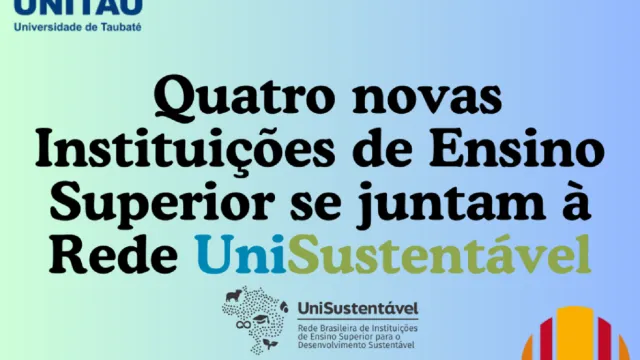 Arte de divulgação, com as logos das quatro universidades