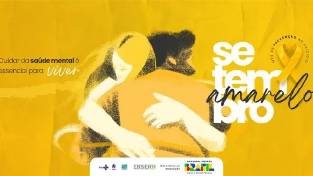 cartaz na cor amarela setembro amarelo