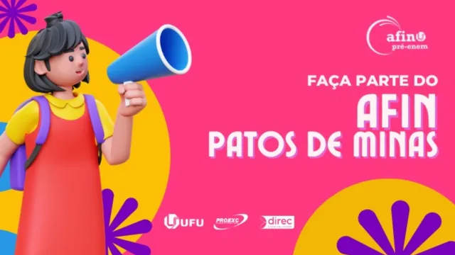 Imagem de divulgação nas cores amarela, roxa e rosa