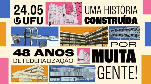 Arte de comemoração aos 48 anos de federalização da UFU